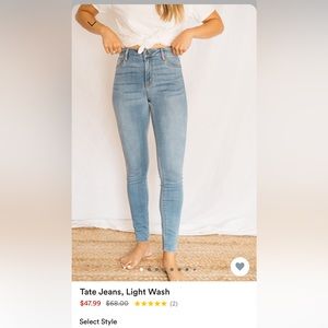 Carly Jean Los Angeles Tate Jeans size 5 tall new with tags Light Wash